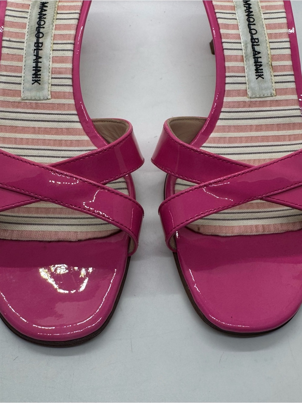 Manolo Blahnik Callamu Pink Kitten Heel Mule Sandal Size 38 Shoes - Picture 4 of 12